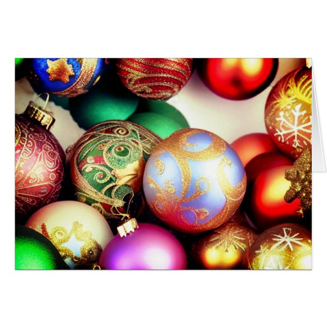 Cartão Vintage Ornaments (Frente Horizontal)