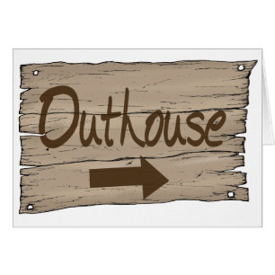 Cartão vintage outhouse direito