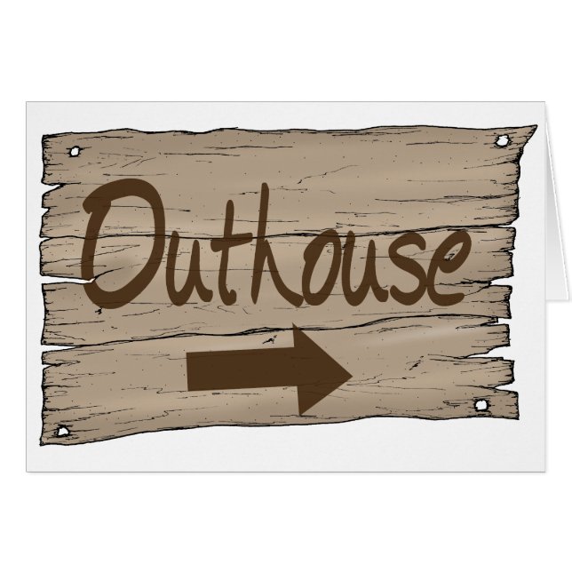 Cartão vintage outhouse direito (Frente Horizontal)