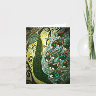 Cartão Vintage paisley peacock blank notecards