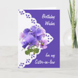 Cartão Vintage Pansy Flower Sister in-law Birthday Card<br><div class="desc">Vintage Pansy Flower para seu aniversário cunhado</div>