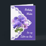 Cartão Vintage Pansy Flower Sister-in-law Birthday Card<br><div class="desc">Vintage Pansy Flower para seu aniversário cunhado</div>