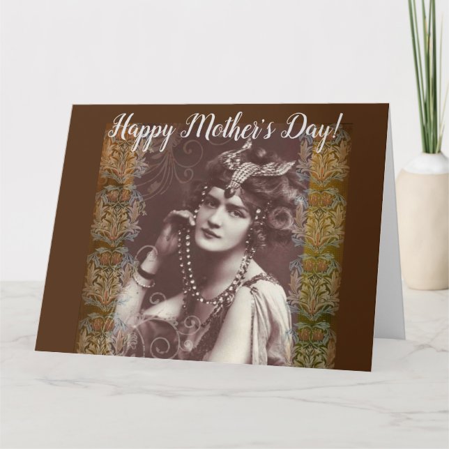 Cartão Vintage Party Girl on Victorian Tapeçaria (Frente)