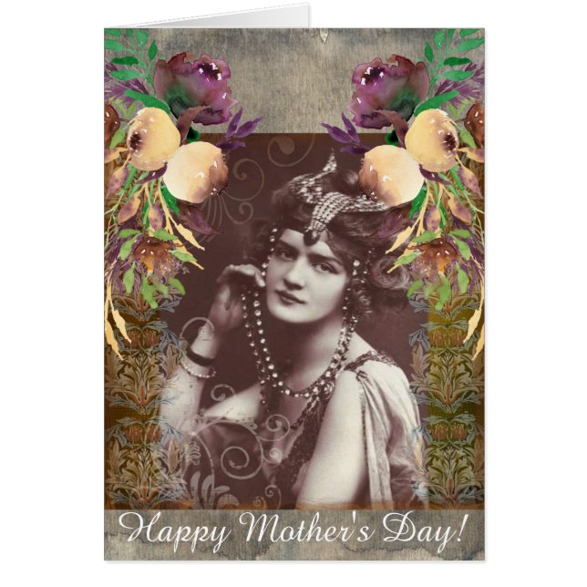 Cartão Vintage Party Girl on Victorian Tapeçaria (Frente)