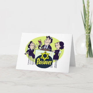 Cartão Vintage Passover Family