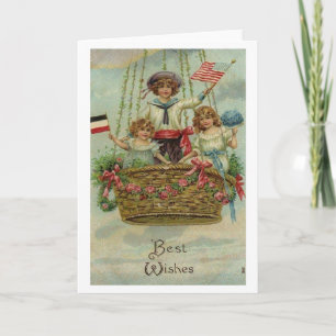 Cartão Vintage - Patriotic Best Wishes,