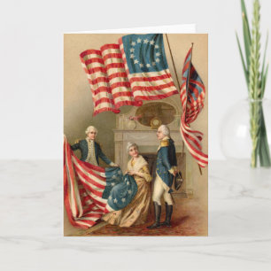 Cartão Vintage_Patriotic_Flags_Card