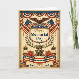 Cartão Vintage Patriotic Memorial Day