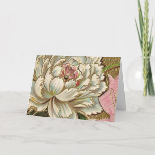 Cartão Vintage Peony Flower