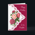 Cartão Vintage Peony Flower for Daughter Birthday<br><div class="desc">Vintage Peony Flower for Daughter Birthday</div>