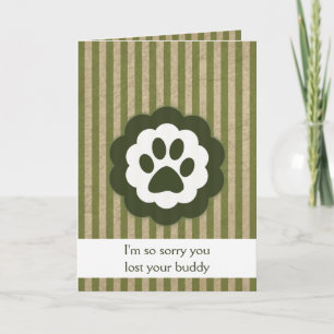 Cartão vintage pet loss sympathy card