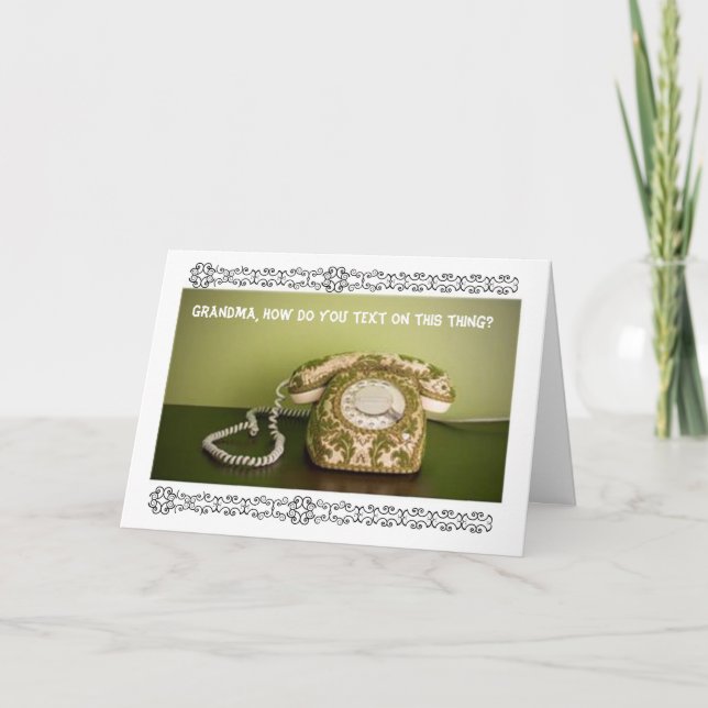 Cartão Vintage Phone - Texting (Frente)