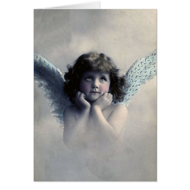 Cartão Vintage Photo Angel Greeting Card (Frente)