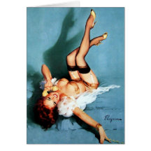 Vintage Pin UP Girl no telefone