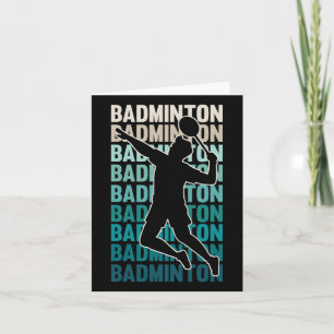 Cartão Vintage Play Badminton Silhouette Player Shu