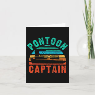 Cartão Vintage Pontoon Capitão Barco Boat Owner Boater