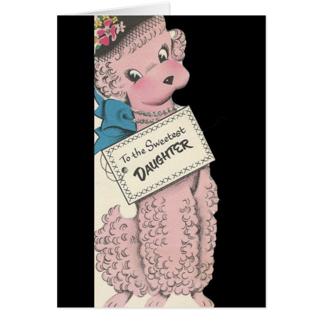 Cartão Vintage Poodle Daughle (Frente)