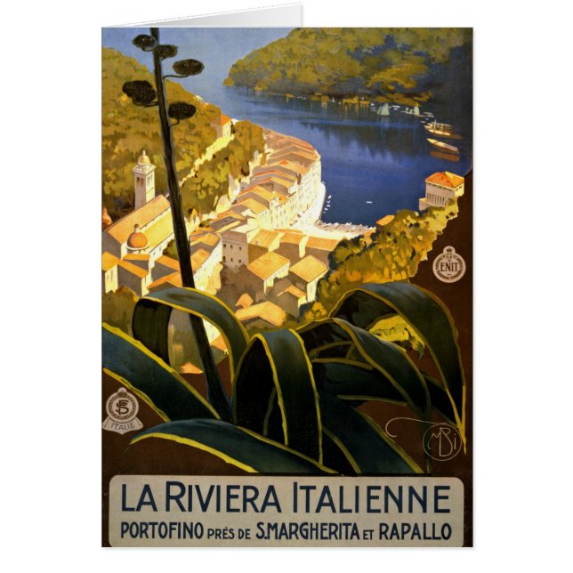 Cartão Vintage Portofino Itália (Frente)