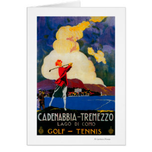 Cartão Vintage PosterEurope de CadenabbiaTremezzo