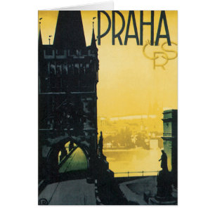 Cartão Vintage Praha Poster