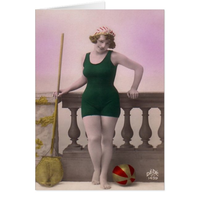 Cartão Vintage - praia (Frente)