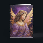 Cartão Vintage Purple Floral Christmas Angel<br><div class="desc">Abraçar a elegância eterno do Natal com o nosso cartão de Natal anjo etéreo, uma mistura cativante de charme de safra e beleza celestial que captura perfeitamente o espírito divino da época de férias. Este clássico cartão de saudação evoca as queridas tradições dos cristãos do passado, quando os anjos eram...</div>