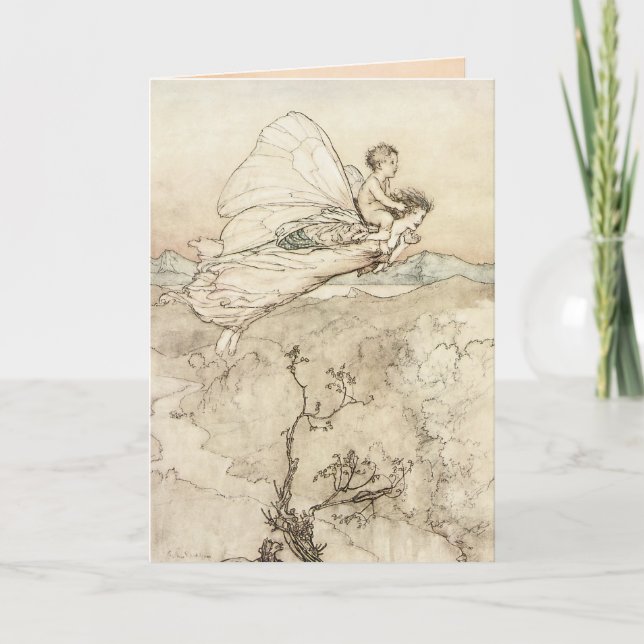 Cartão Vintage Rackham Fairy (Frente)