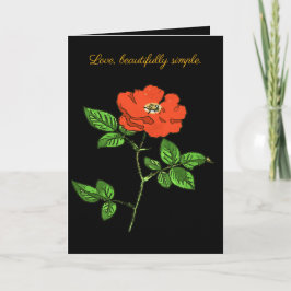 Cartão Vintage Red Rose Cartoon Style Cut Out