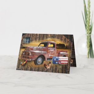 Cartão Vintage Red Truck