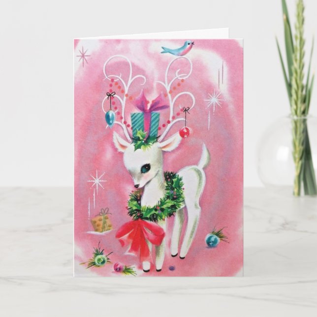 Cartão Vintage Reindeer (Frente)