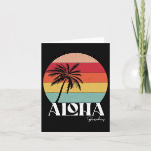 Cartão Vintage Retro Aloha Beaches Tropical Summer Vacati