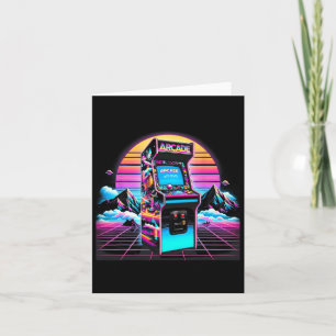 Cartão Vintage Retro Arcade Vintage Arcade, 80 anos, anti