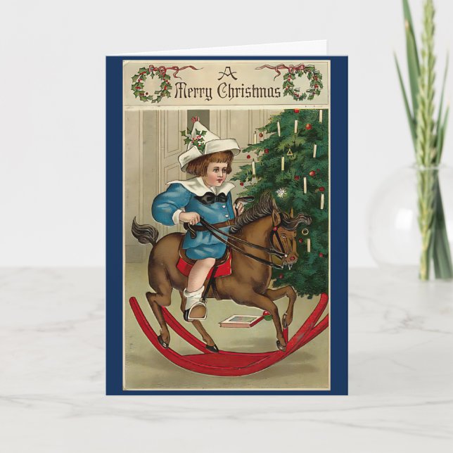 Cartão Vintage Retro Natal - Saudação Personalizada (Frente)