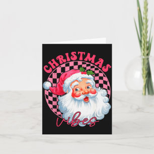 Cartão Vintage Retro Nk Papai Noel Vibes De Natal Groovy