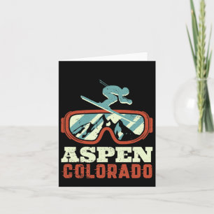 Cartão Vintage Retro Ski Snowboard Aspen Colorado M