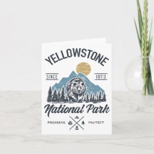 Cartão Vintage Retro Yellowstone National Park Hiking