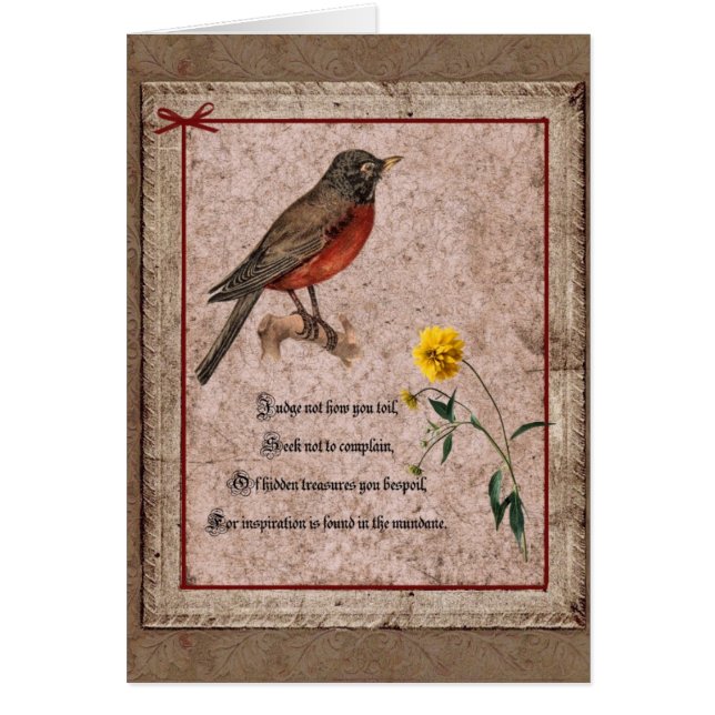 Cartão Vintage Robin (Frente)