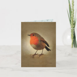 Cartão Vintage Robin Christmas