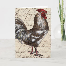 Cartão Vintage Rooster, Birthday