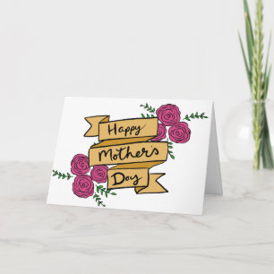 Cartão Vintage Rosa Floral Madre