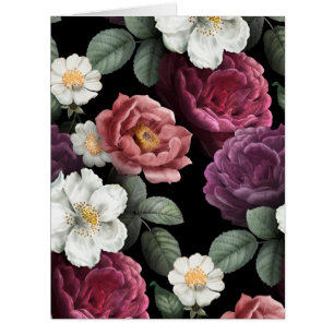 Cartão Vintage Rosa Illustration Art