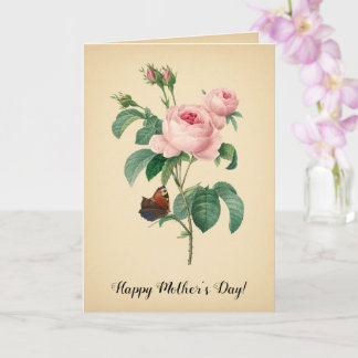 Cartão Vintage Rosa Vintage Flower Mãe Redoute Trabalho d