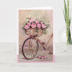 Cartão Vintage Rosy Bike