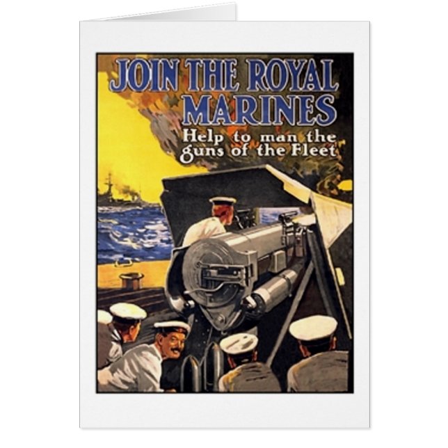 Cartão Vintage Royal Marines Poster (Frente)