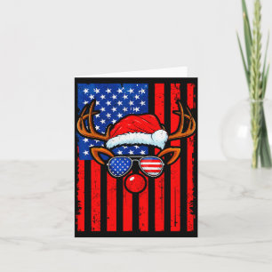 Cartão Vintage Rudolph NarizVermelho Chapéu de Papai Noel