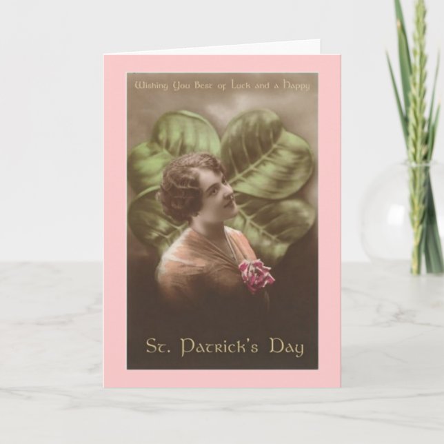 Cartão Vintage Saint Patrick's Day Notecard (Frente)