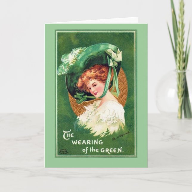 Cartão Vintage Saint Patrick's Day Notecard (Frente)