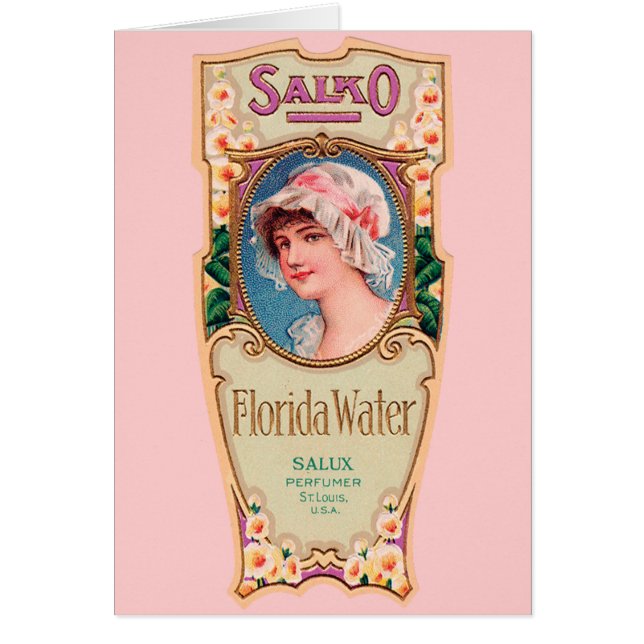 Cartão Vintage Salko Florida Water Perfume Label (Frente)