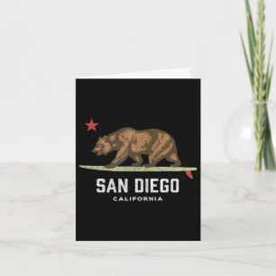 Cartão Vintage San Diego California Bear Surfing Boys Gir