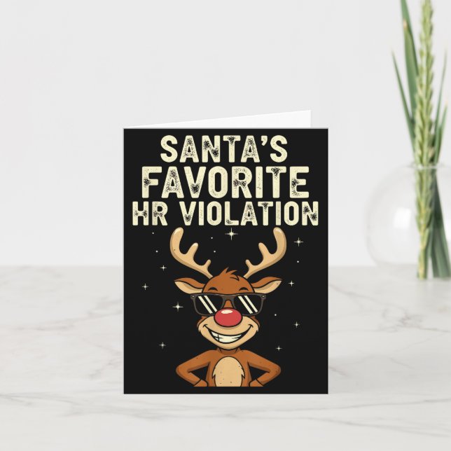 Cartão Vintage Sarcastic Retro Hr Violation Christmas Off (Frente)